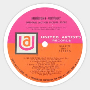 Midnight Cowboy Soundtrack LP Label Sticker